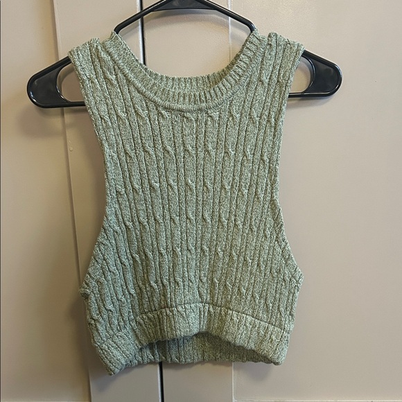 Karen Scott Tops - Karen Scott Sage Braided Knit Crop Tank